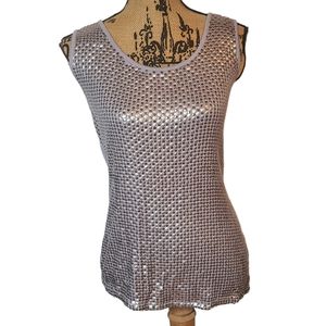 Maurices Silver Sequin Sleeveless Top